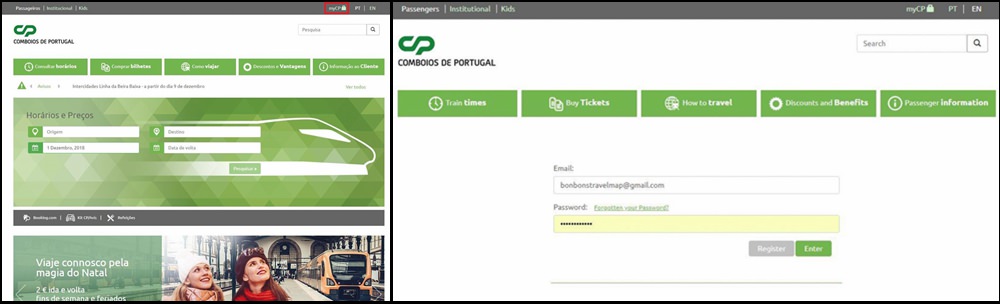 葡萄牙國鐵CP訂票全攻略，七個步驟帶你購買葡萄牙國鐵火車票!